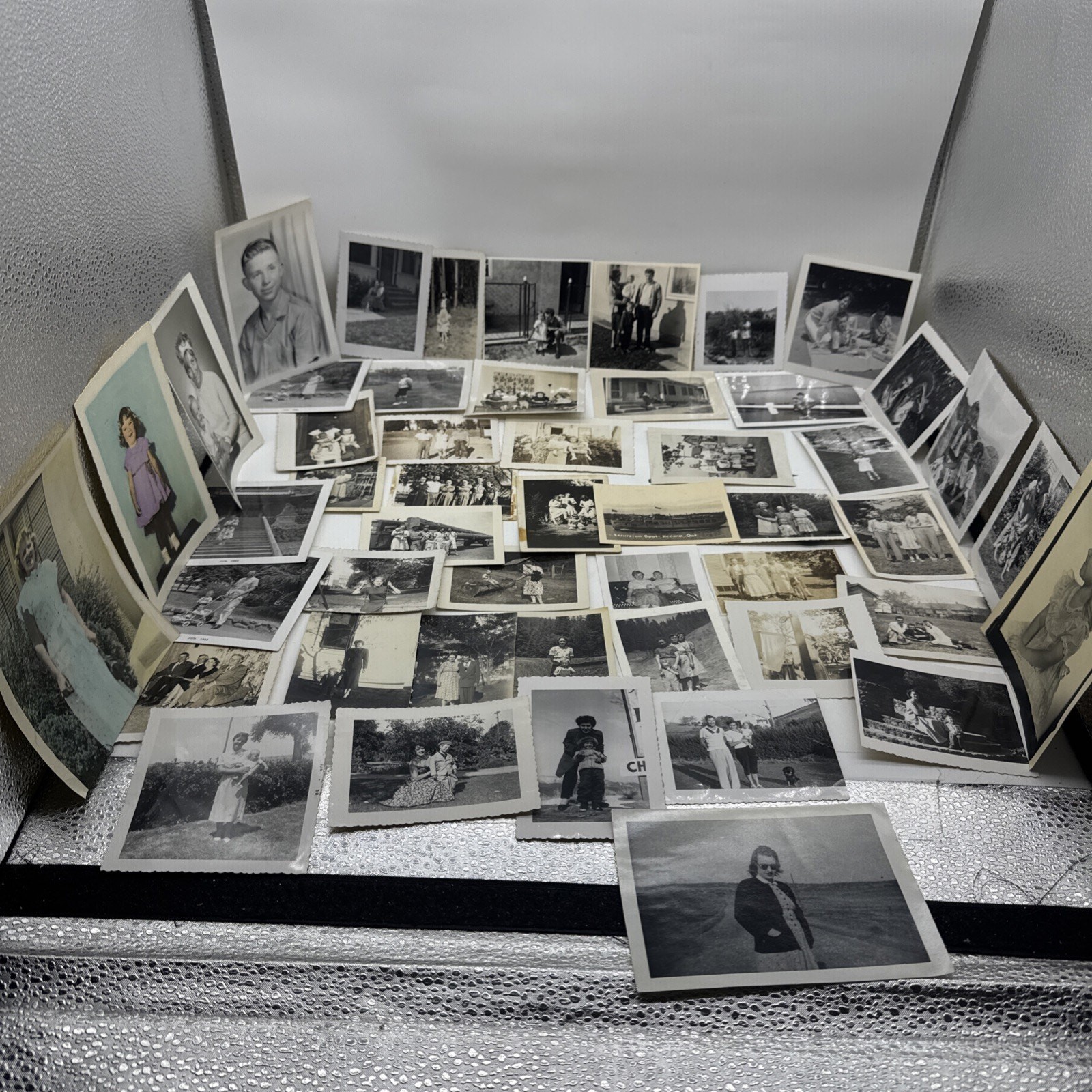 Lot of 50 VTG B&W Snapshots Original Random Found Old Photographs MCM