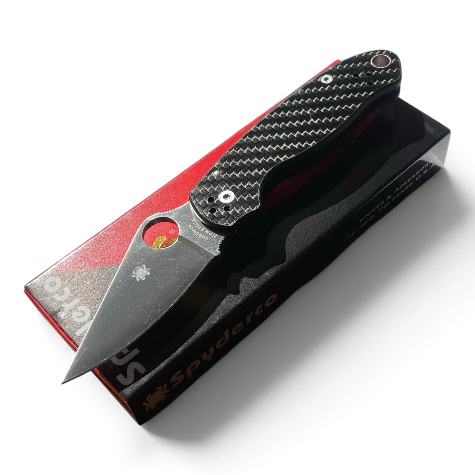 Spyderco Para 3 C223GP CPM S45VN Flytanium Carbon Fiber Satin Folding Knife