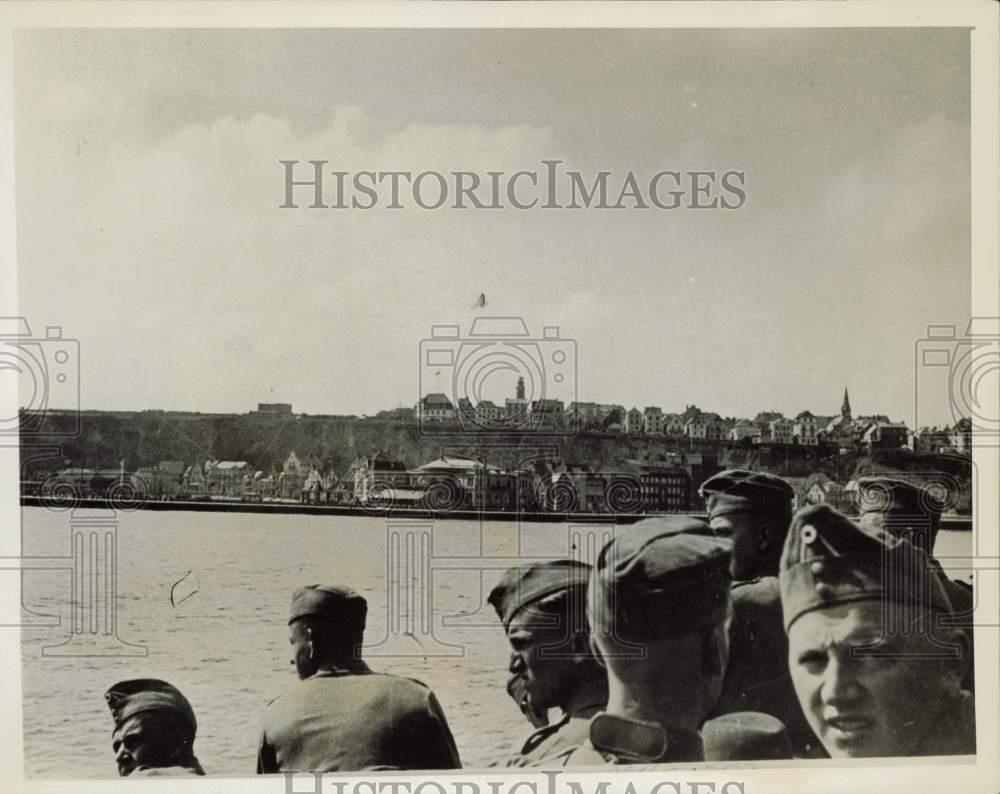 1939 Press Photo View of Helgoland Germany from boat carrying German troops