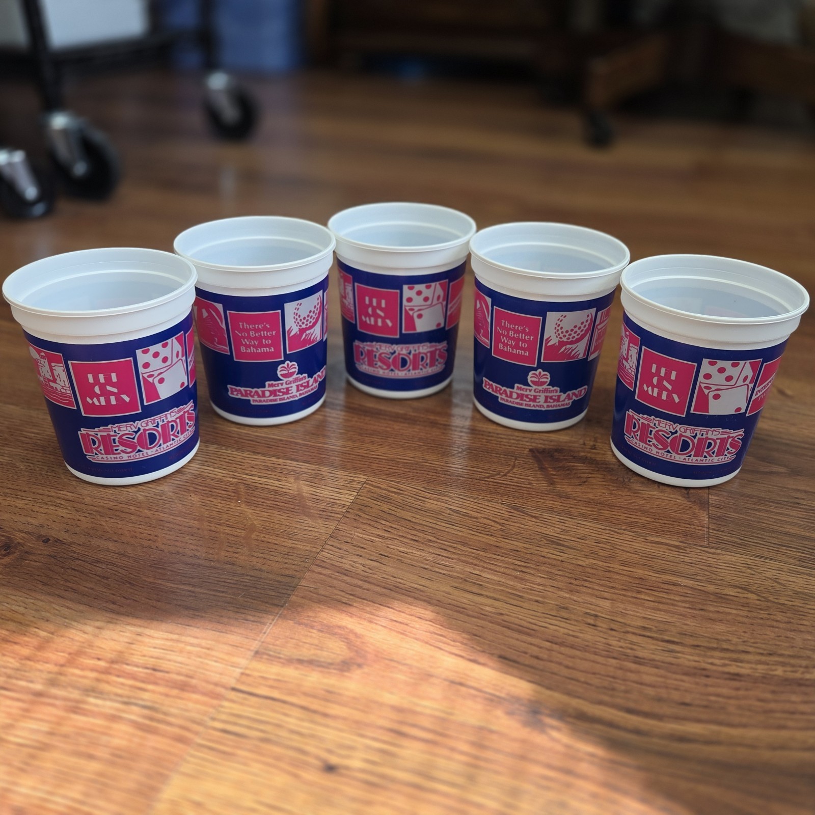 Vintage Merv Griffin's Resorts Casino Hotel Atlantic City Coin Buckets 5 Total