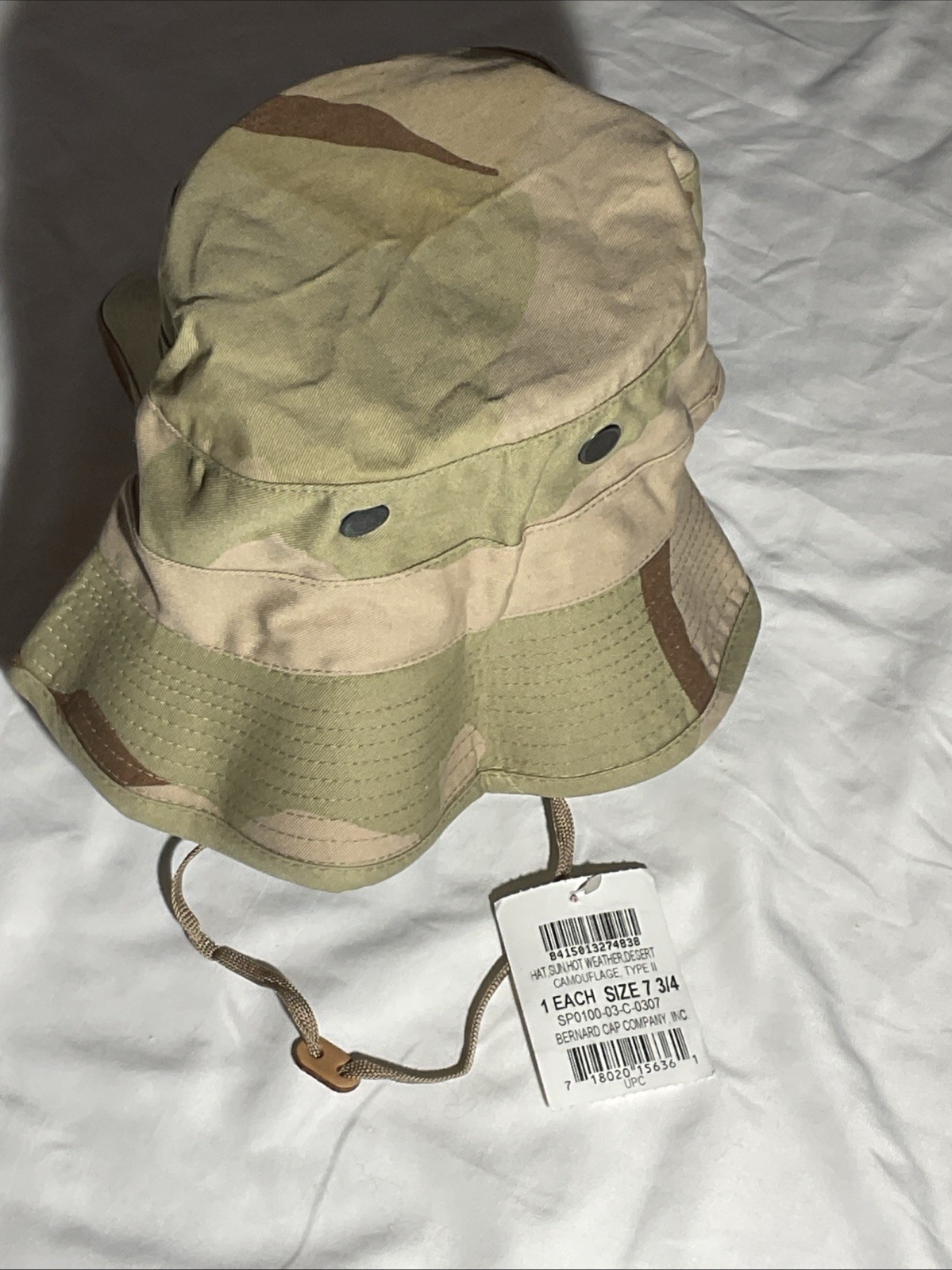 U.S Military Desert Boonie Hat Type II Sun Hot Weather Gulf War USA Made (7 3/4)