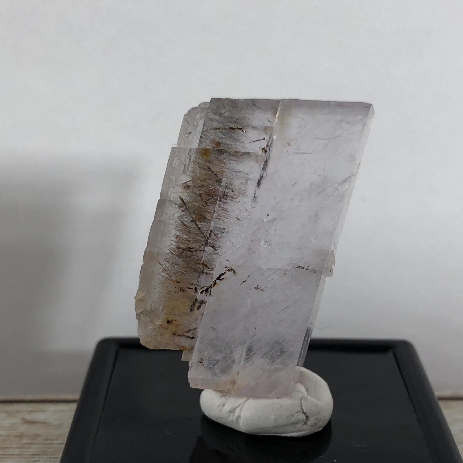 Rare Rutilated Lavender Calcite Crystal Rhombohedral Mineral Specimen CFC-8