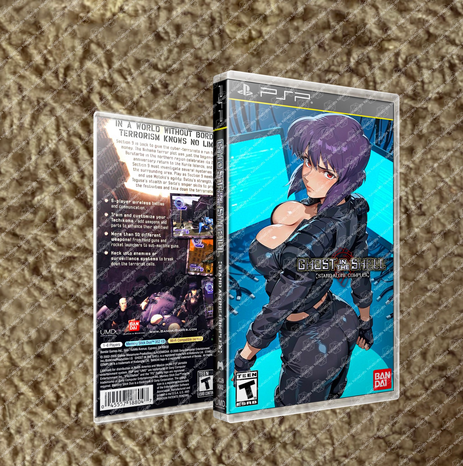 CUSTOM DOUBLE SIDED COVER ONLY Ghost In The Shell SAC PSP NO GAME