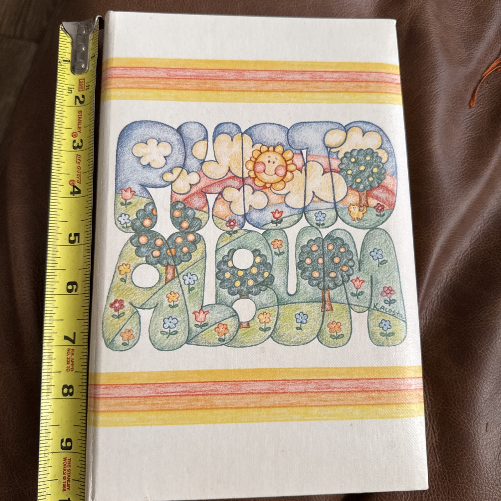 Vintage 1970s C.R. Gibson Photo Album Retro Flower Power Blank Pages USA