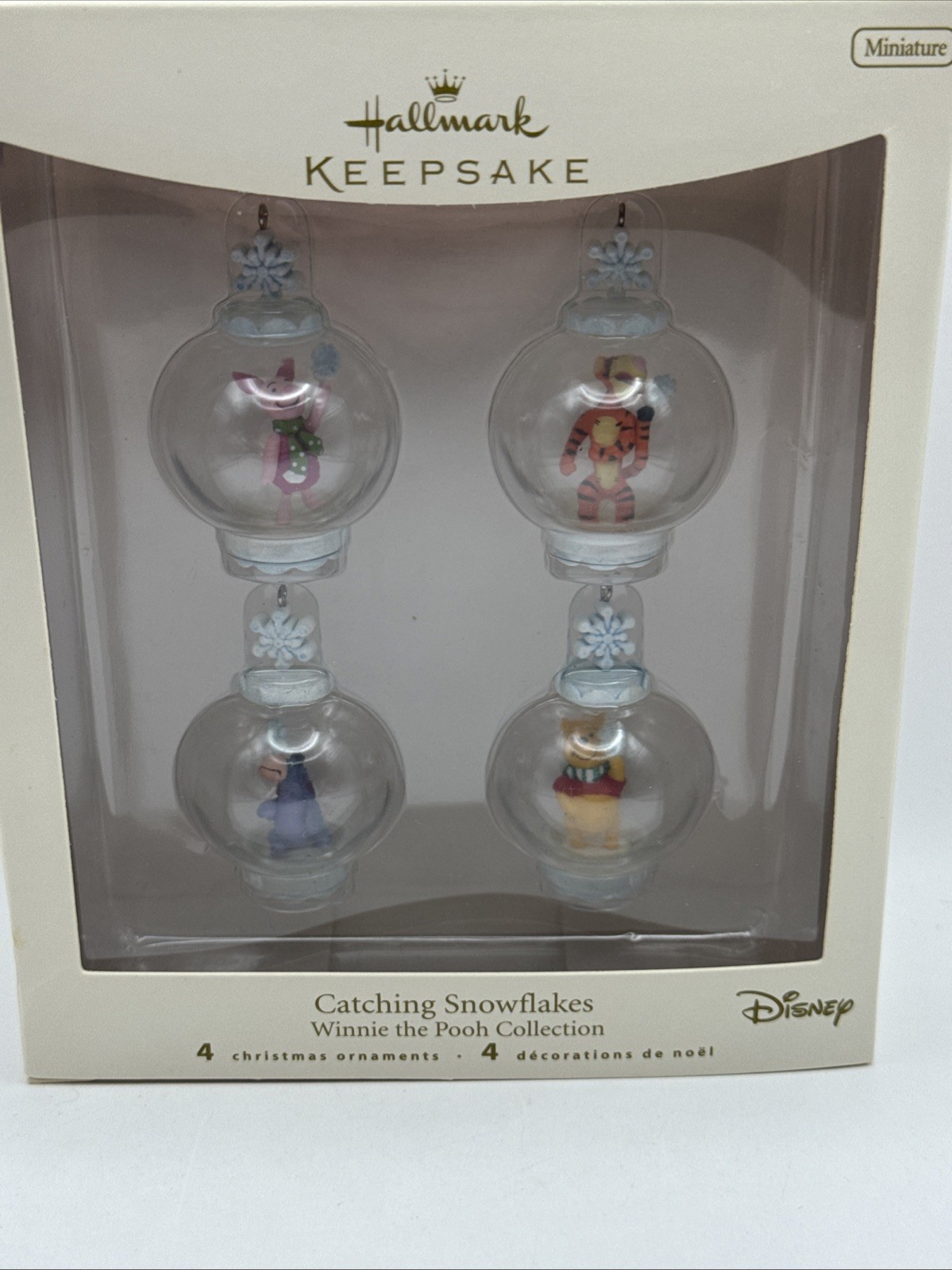 2007 Hallmark Keepsake Disney Winnie The Pooh “Catching Snowflakes” Set NEW
