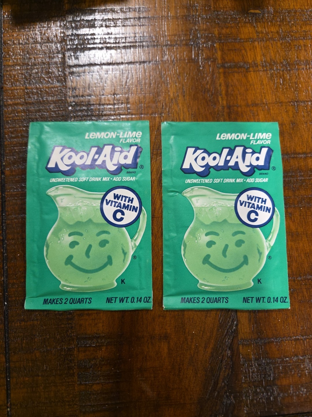 Vintage Lemon Lime Kool Aid (2 Packets) NOS General Foods Advertising Retro 80's