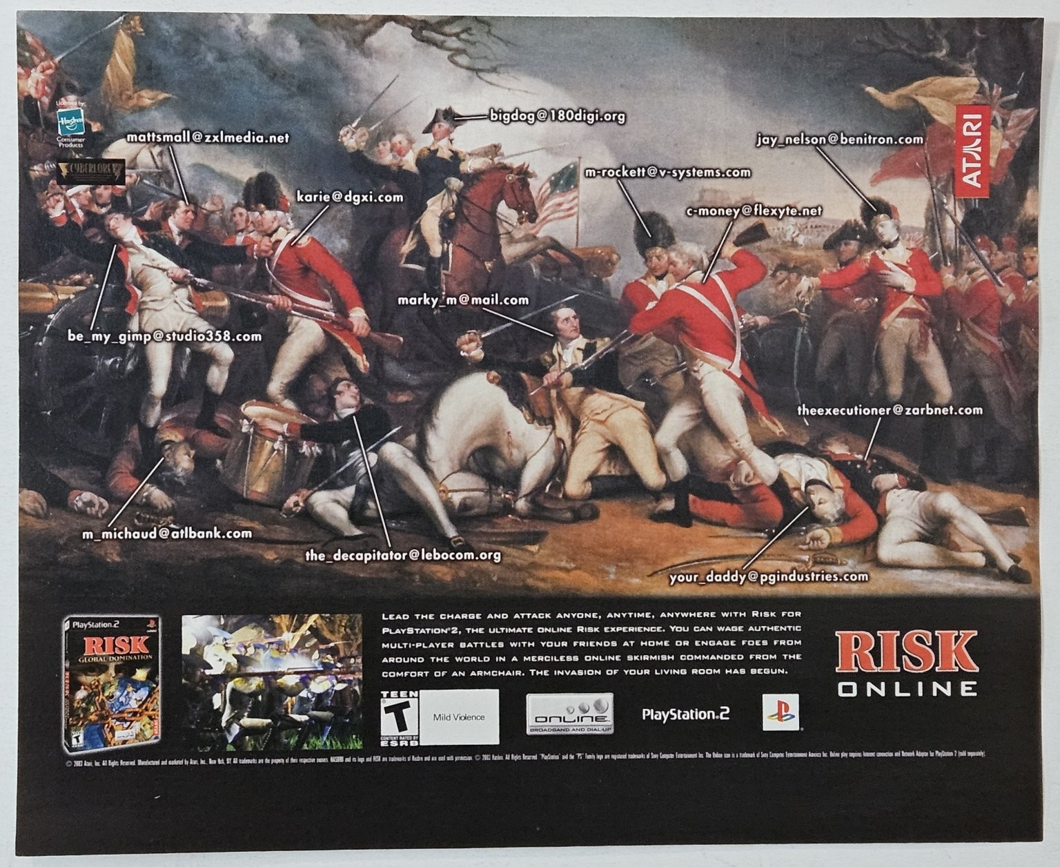 Risk Online Global Domination PlayStation 2 PS2 Vintage Print Ad Atari 2003