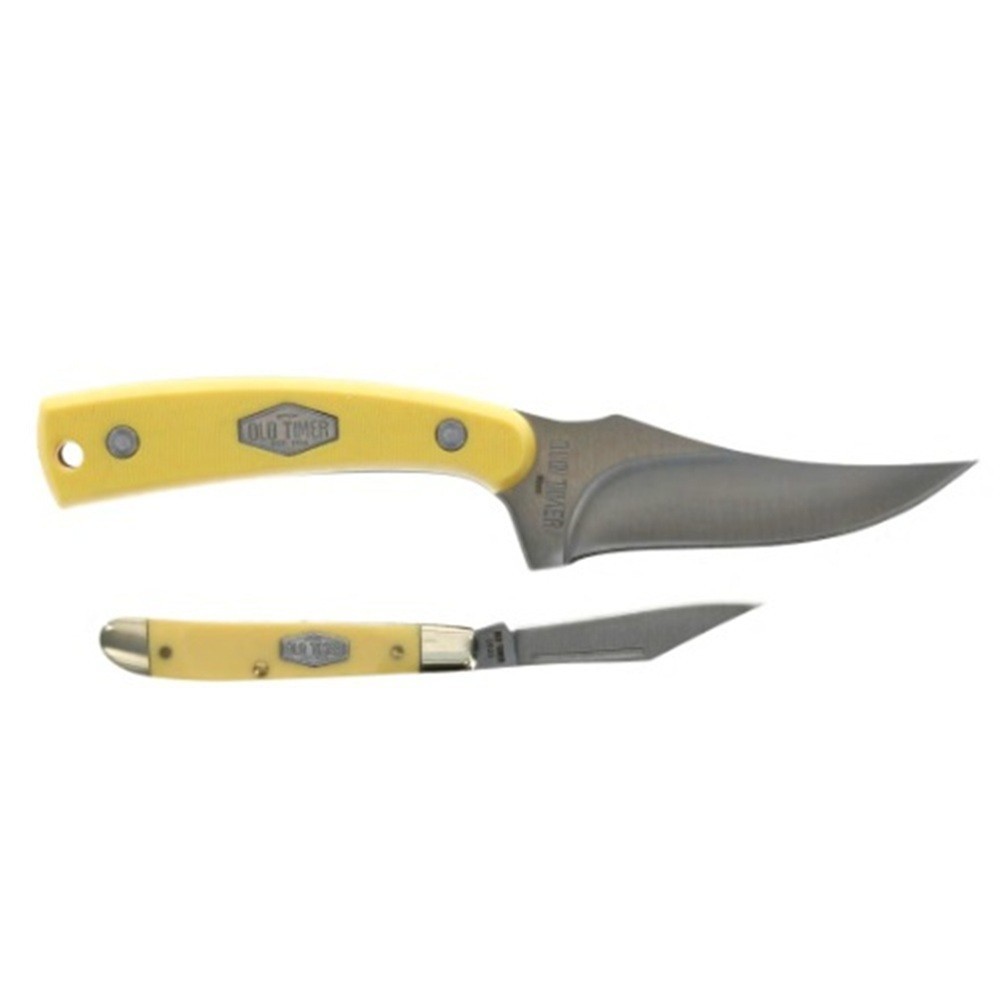Old Timer 2-pc Yellow Handle Sharpfinger Combo