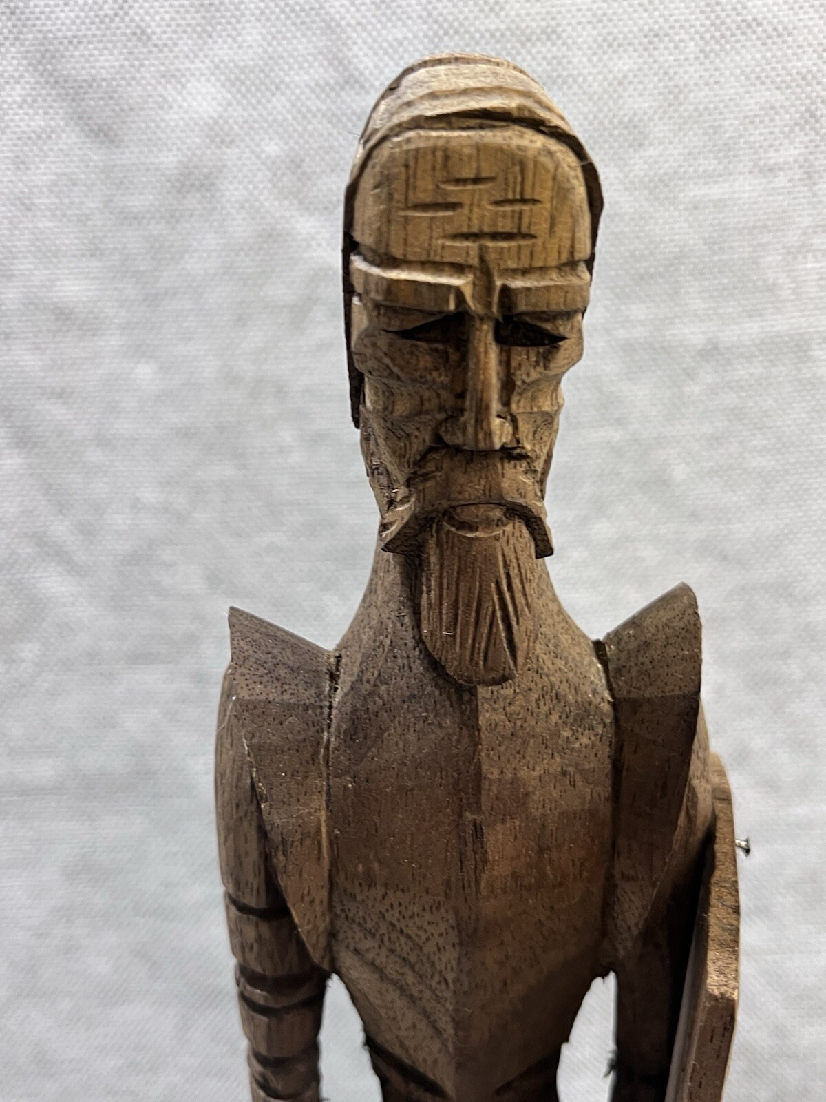Vintage Hand Carved Wooden Knight Figurine