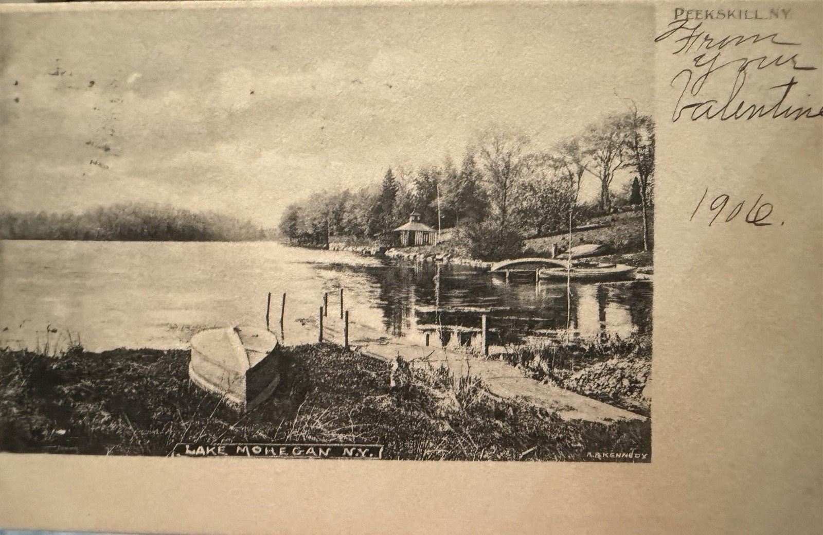 A.R. Kennedy Peekskill NY Lake Mohegan Undivided Back New York Postcard 1906