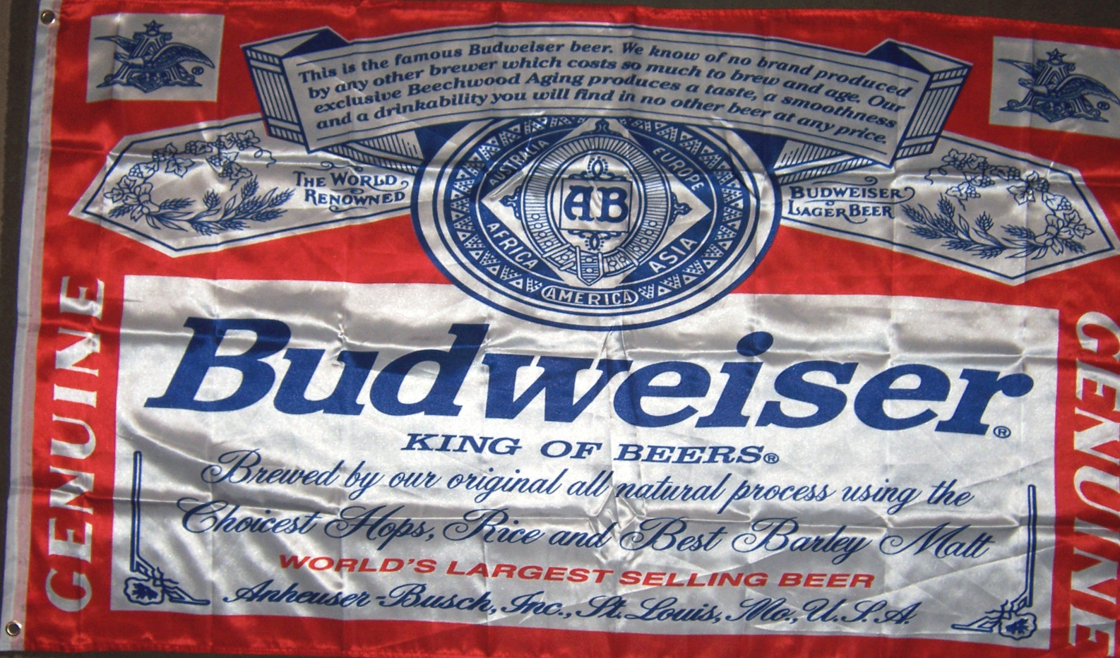 New Budweiser Beer Flag Bud Sign 3x5ft Satin Material USA seller