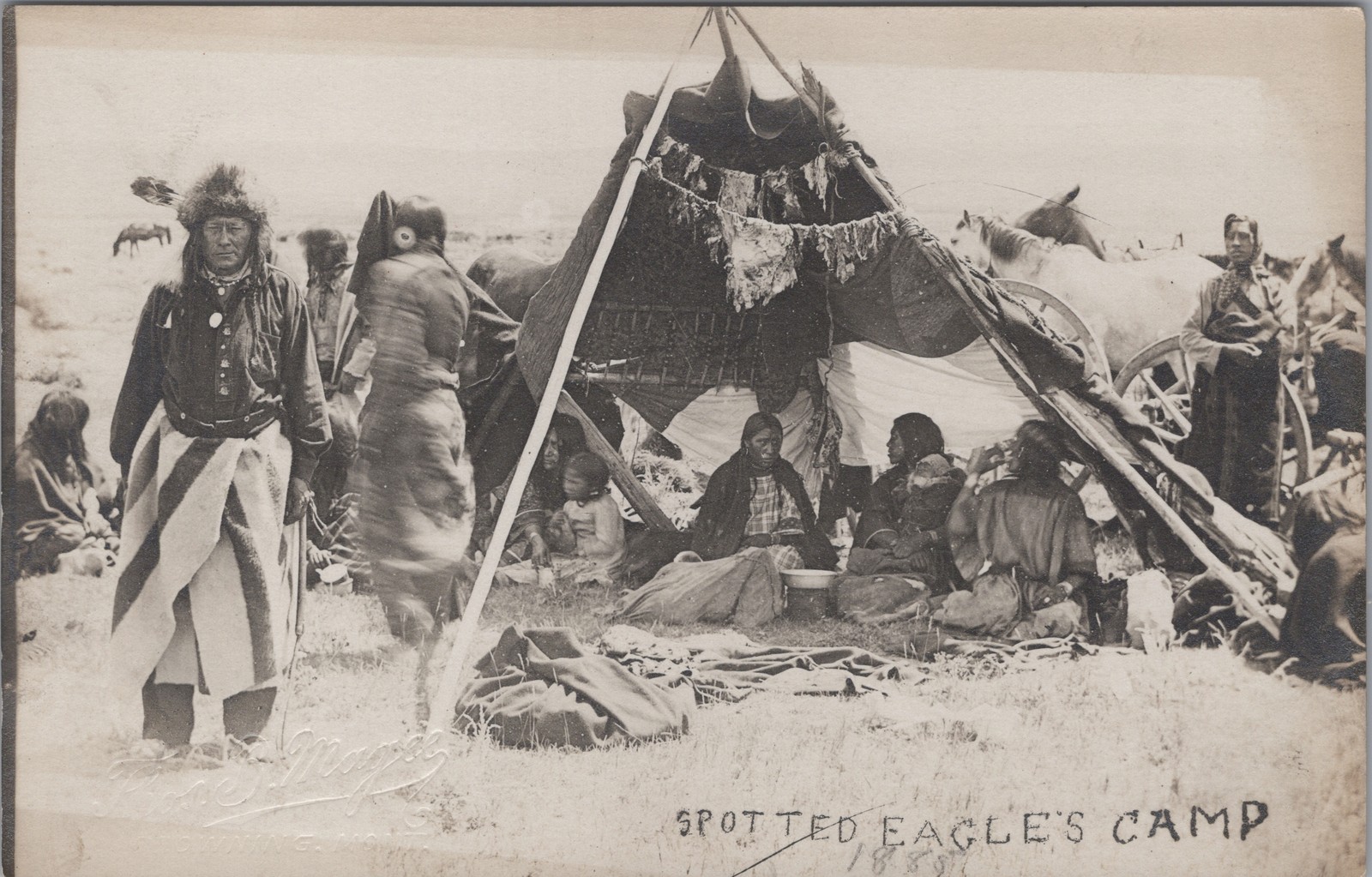 Spotted Eagle's Camp RPPC Lakota Sioux Native American Indian Montana Real Photo