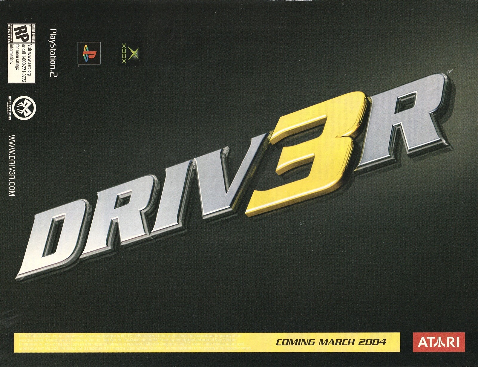 Vintage 2004 DRIV3R Original Atari Video Game *Debut* Print Ad 20x27cm GPM 185
