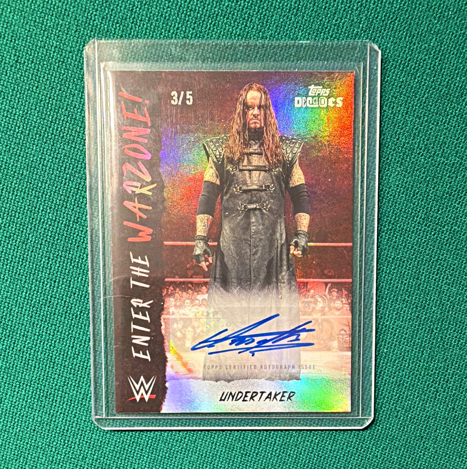 Undertaker UK Exclusive Topps Decades WWE 1990\'s Auto Red 3/5 Rare