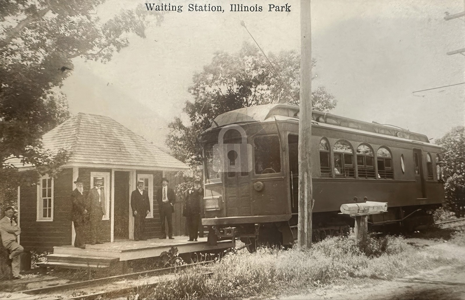 Belvidere Illinois electric railroad station 2F RPPC Photo Postcard COPY