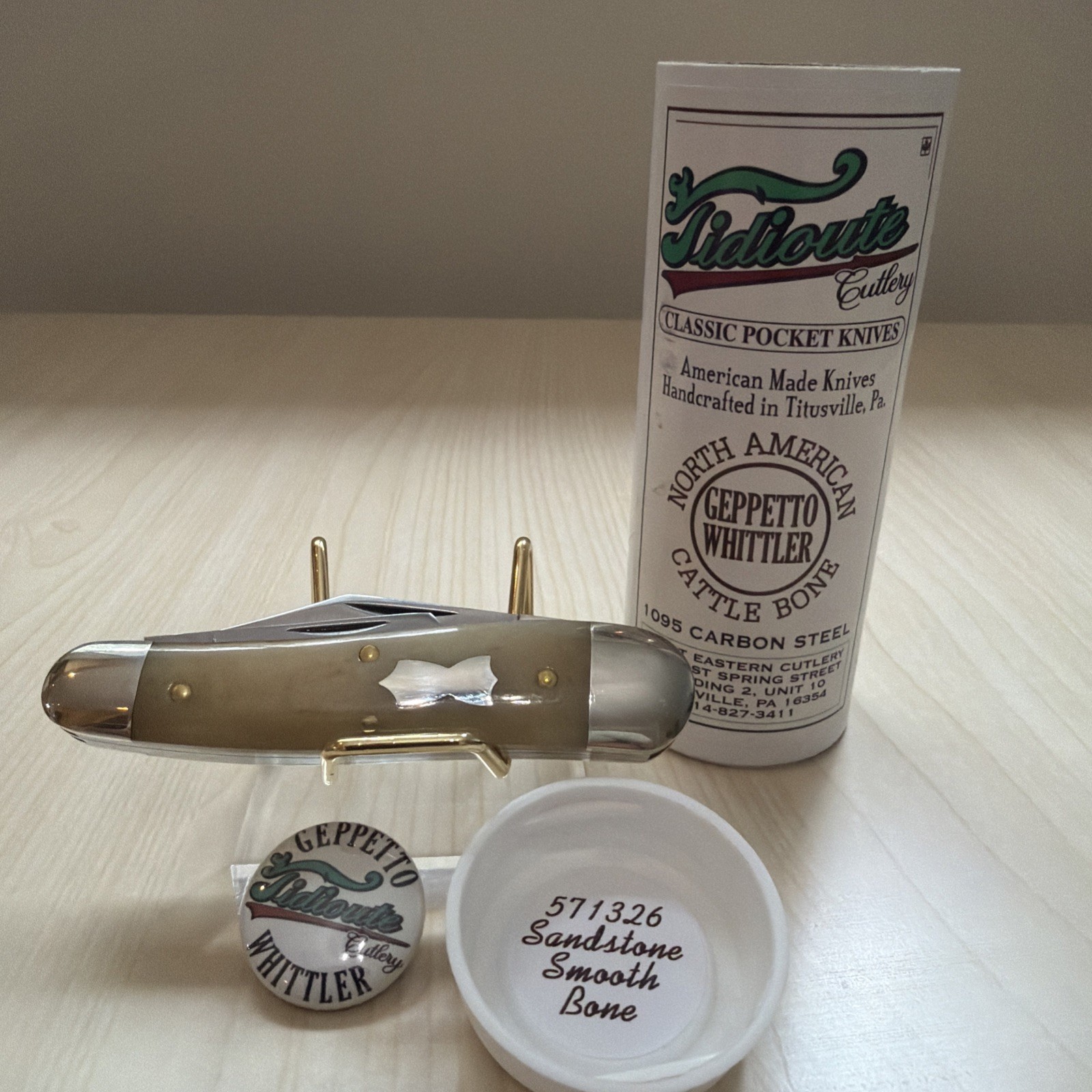 NEW GEC Great Eastern Cutlery #571326 Sandstone Smooth Bone
