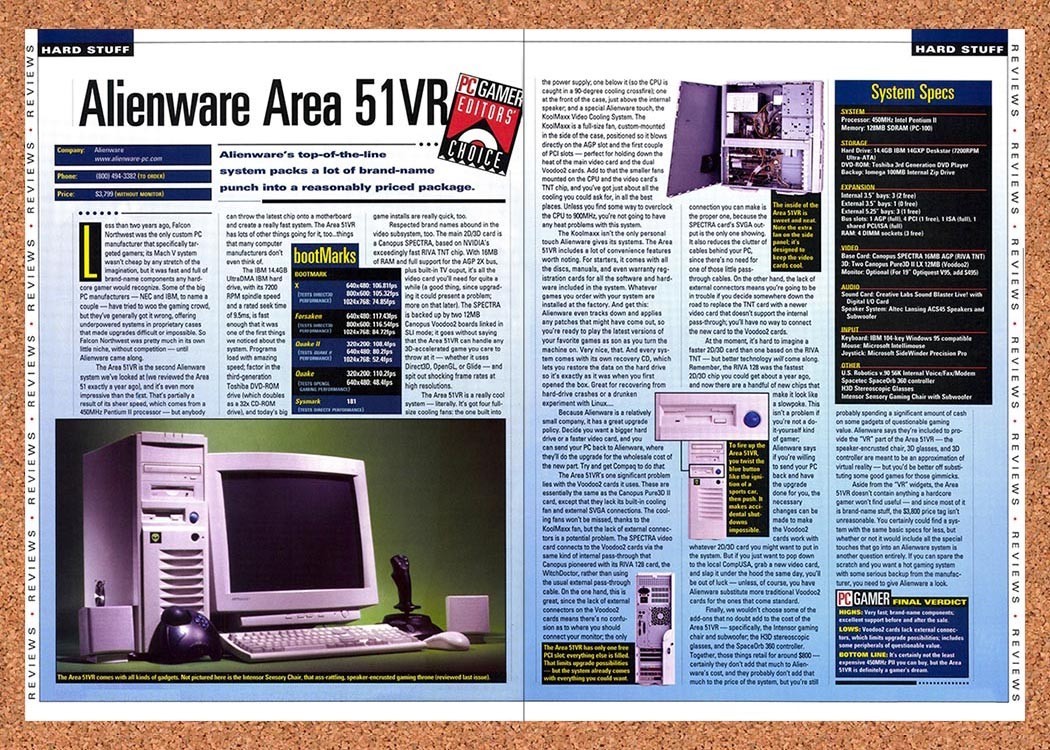 1999 Alienware Area-51VR Editor Review Original Advertisement / Retro Promo vr1