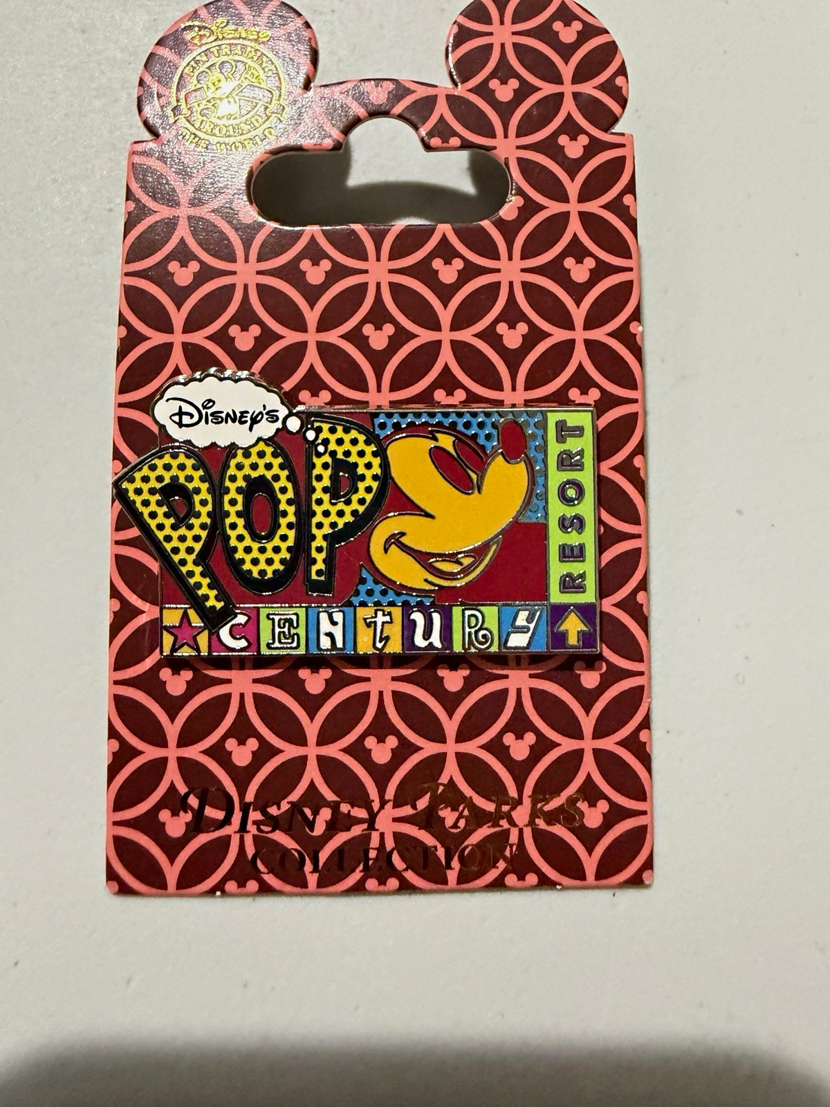 Vintage 2004 Disney Pin Mickey Mouse Pop Century Resort Logo WDW Retro Pop Art