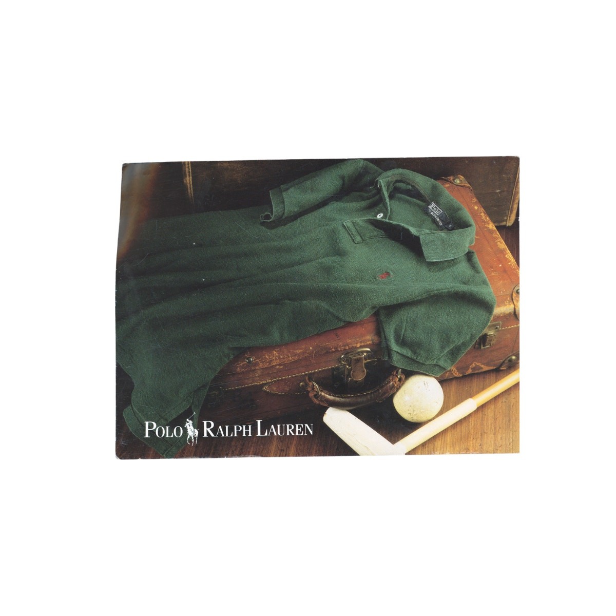 Vintage Polo Ralph Lauren Postcard Advertising Green Polo Shirt Promo Card 90s
