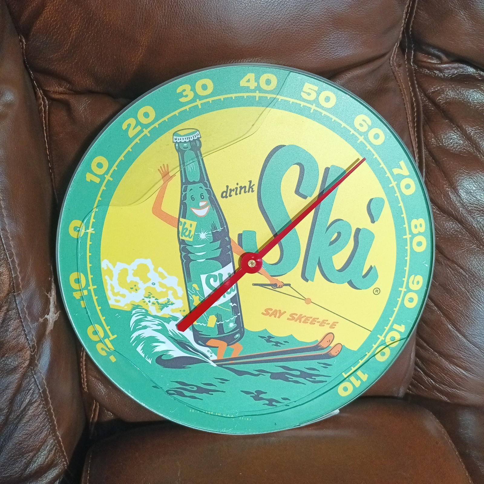 Original 1961 Ski Soda Thermometer Read