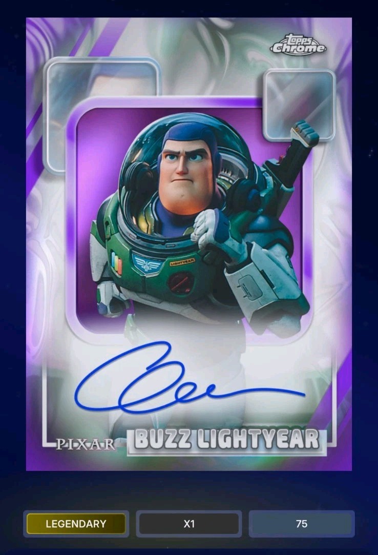 DIGITAL Topps Disney Collect Auto Chris Evans Buzz Lightyear 75 Legendary