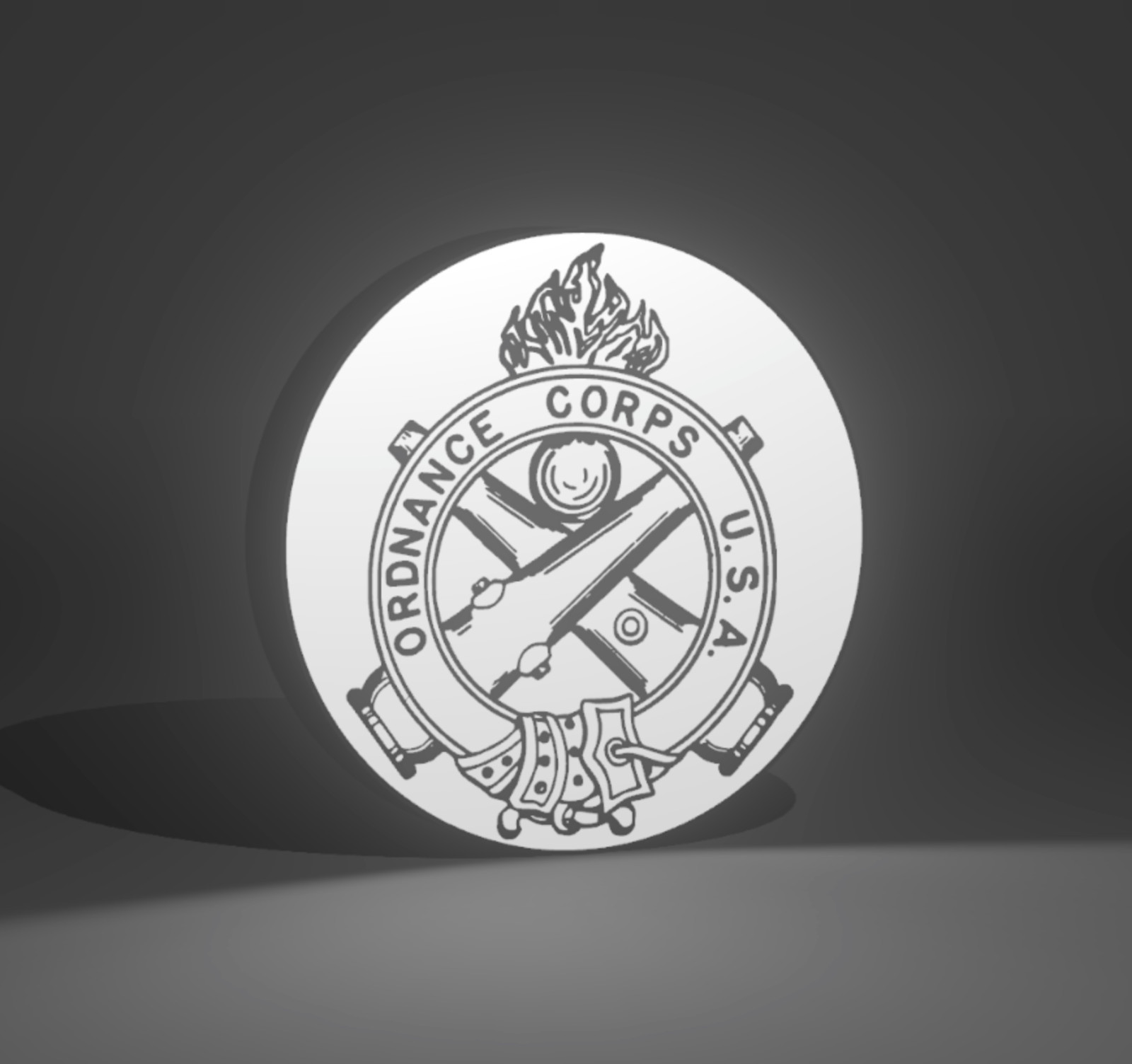 US Army Ordnance Corps 3D printed Lightbox