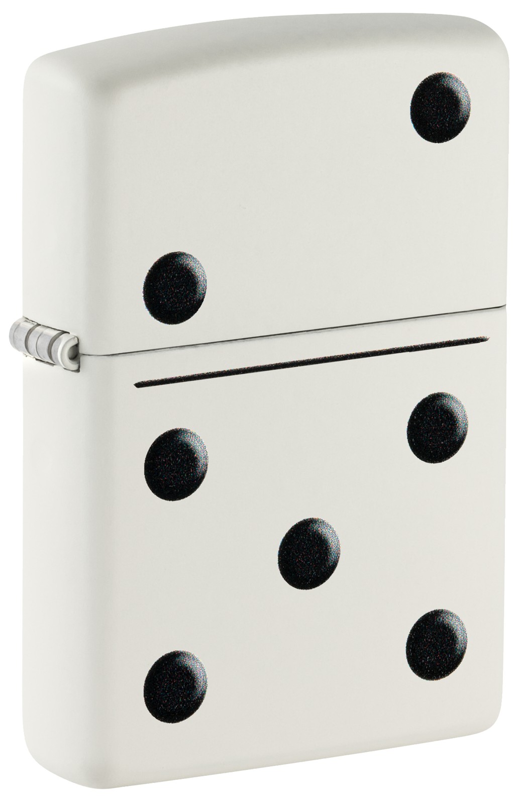 Zippo Domino Design White Matte Windproof Pocket Lighter, 46159