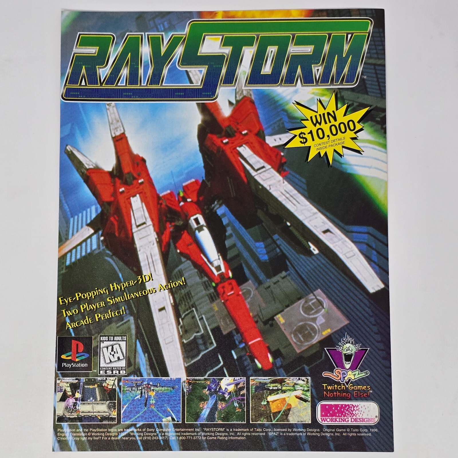 RayStorm Sony PlayStation 1 PS1 Eye-Popping Print Ad/Poster Promo Art