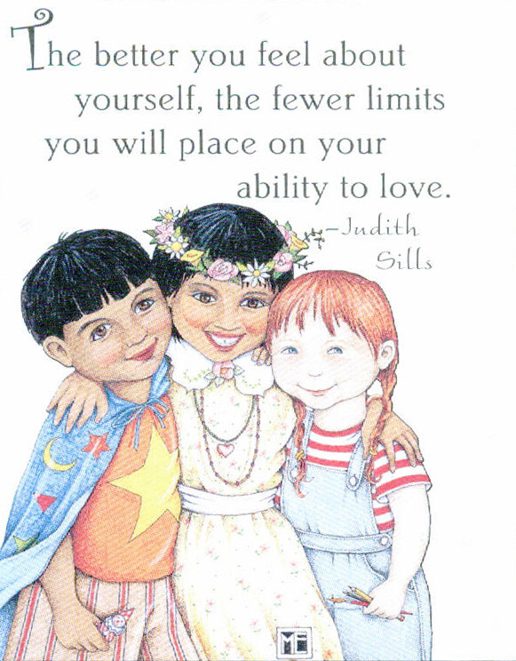 FEWER LIMITS ABILITY TO LOVE-Handcrafted Valentine Magnet-W/Mary Engelbreit art