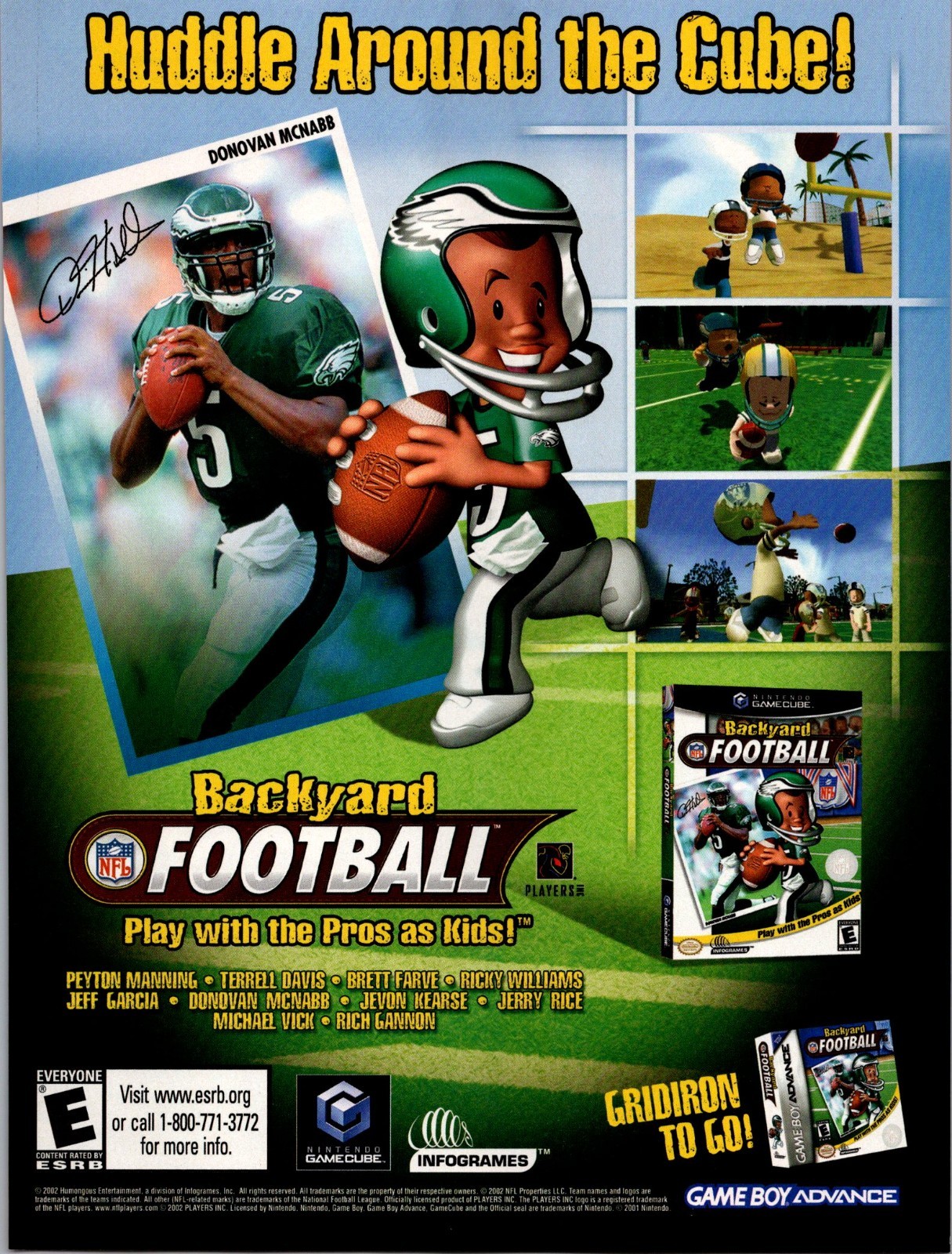 NFL Backyard Football (2002) - GameCube, GBA - Print Ad/Mini Poster Promo Art
