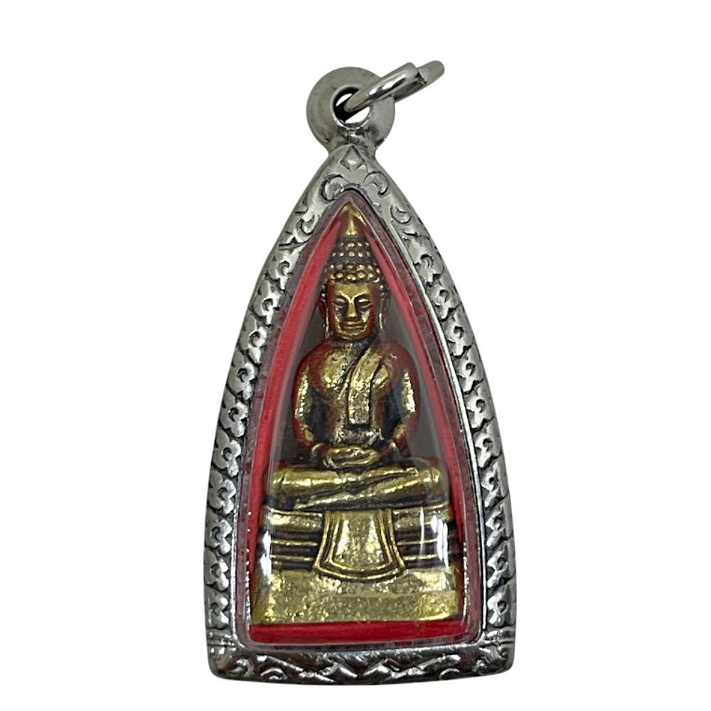 Lp Sothorn Sothon Buddha Meditation Phra Thai Amulet Pendant Stainless Frame #4