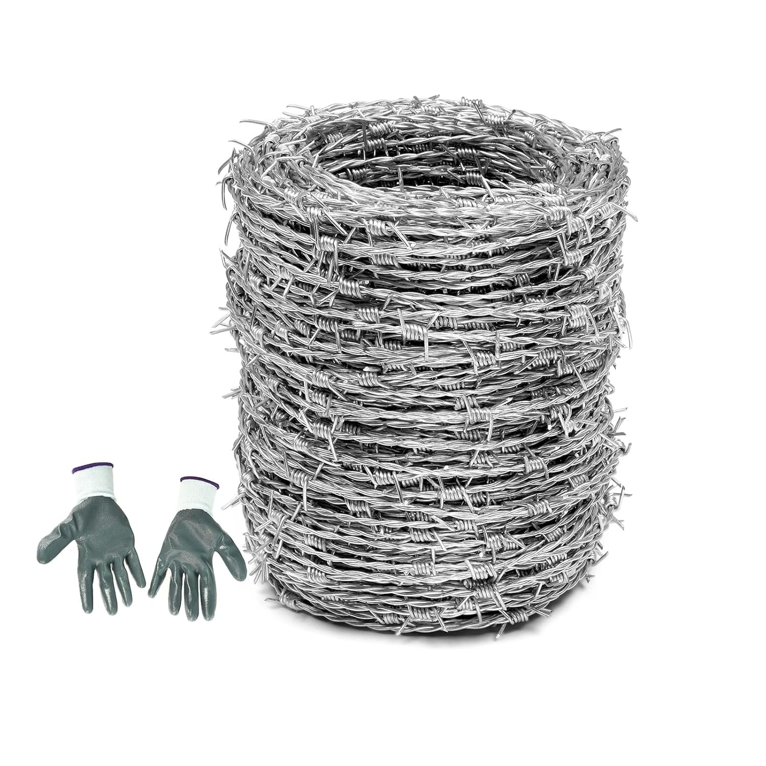 328FT 16-Gauge Barbed Wire For Crafts, Fences & Critter Deterrent With Gloves