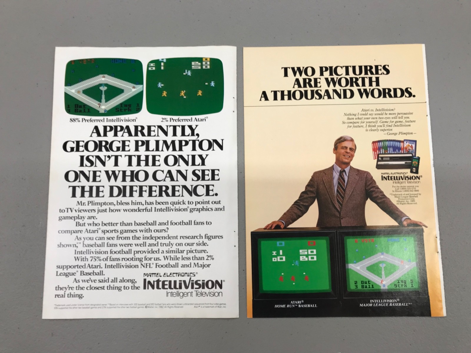 National Geographic Mattel Intellivision Print Ads Lot of 2 Uncropped 