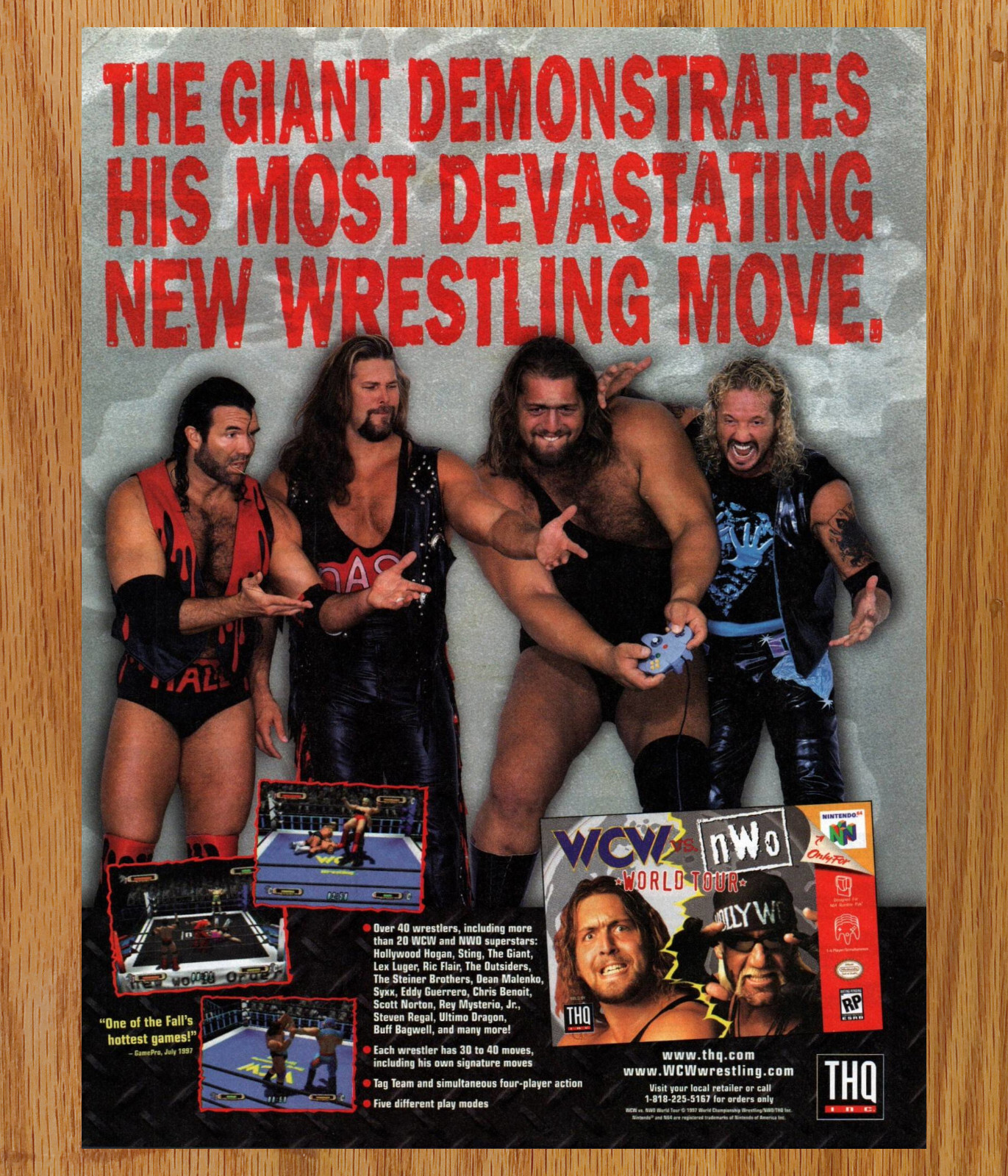 WCW vs NWO World Tour Wrestling THQ - Video Game Print Ads Poster Promo Art 1997