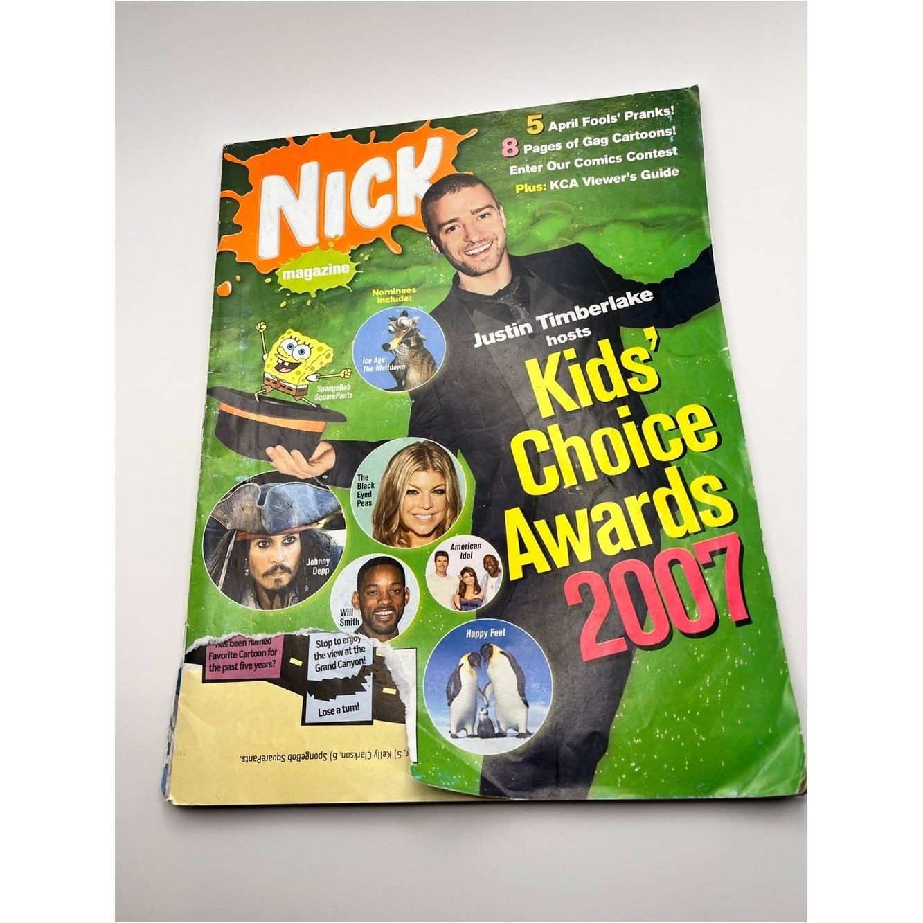 Vintage Nickelodeon Nick Magazine April 2007 Kids Choice Awards SpongeBob