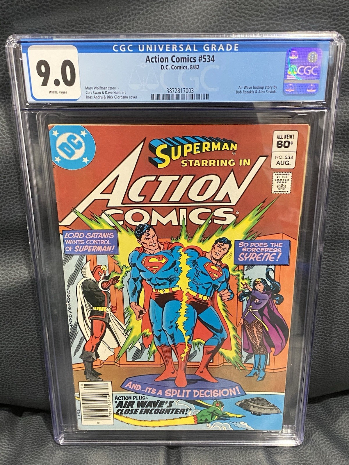 ACTION COMICS #534 CGC 9.0 AIR WAVE BACK UP STORY MARVEL COMICS 1982 Superman
