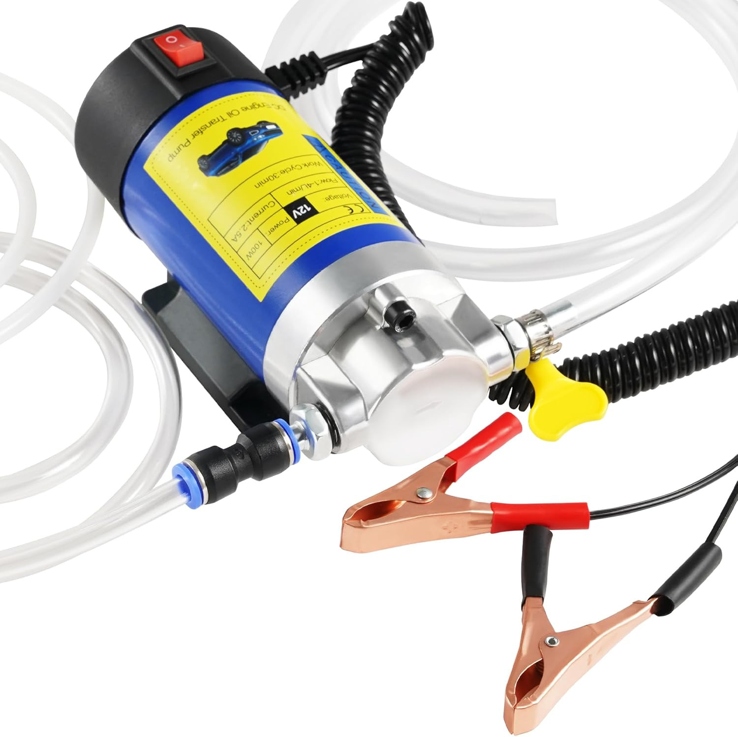 Oil Pump 12V 100W, Oil Extractor Pump for DIY Engine Oil Change | Electric Fluid