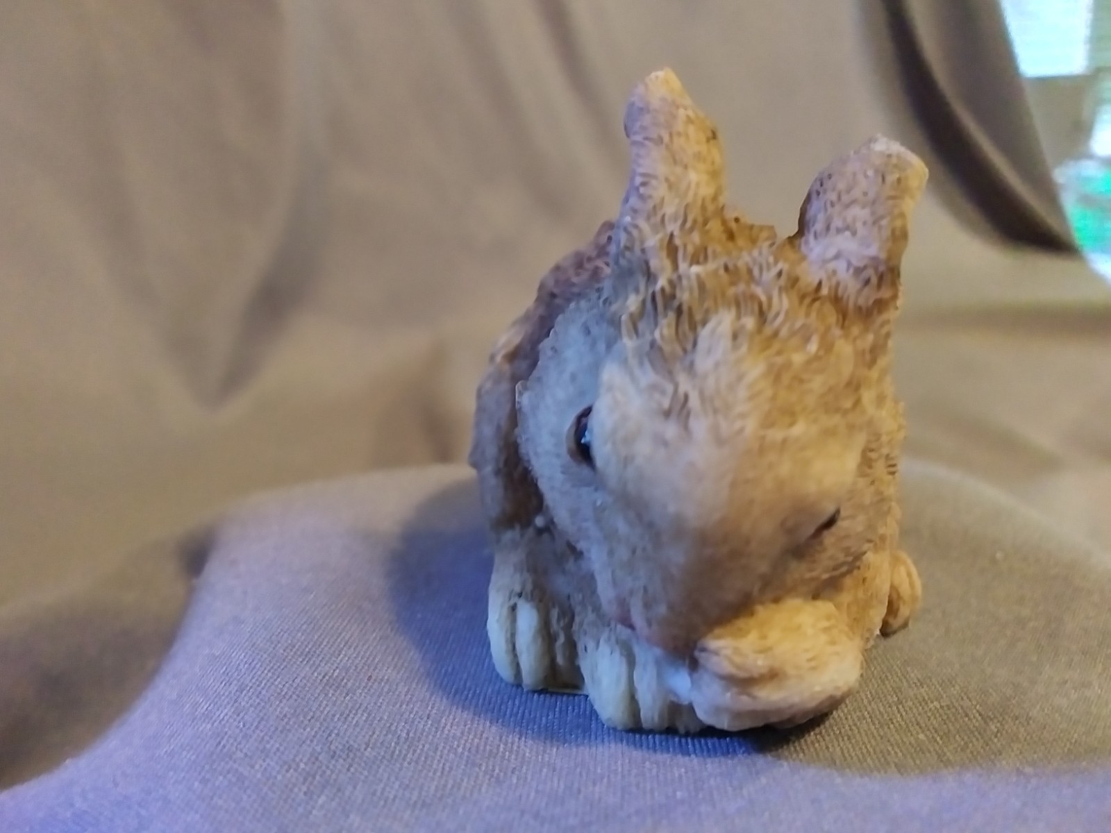 Chubby Bunny Rabbit Hare Figurine Resin Brown Decor Ganz Miniature Animal