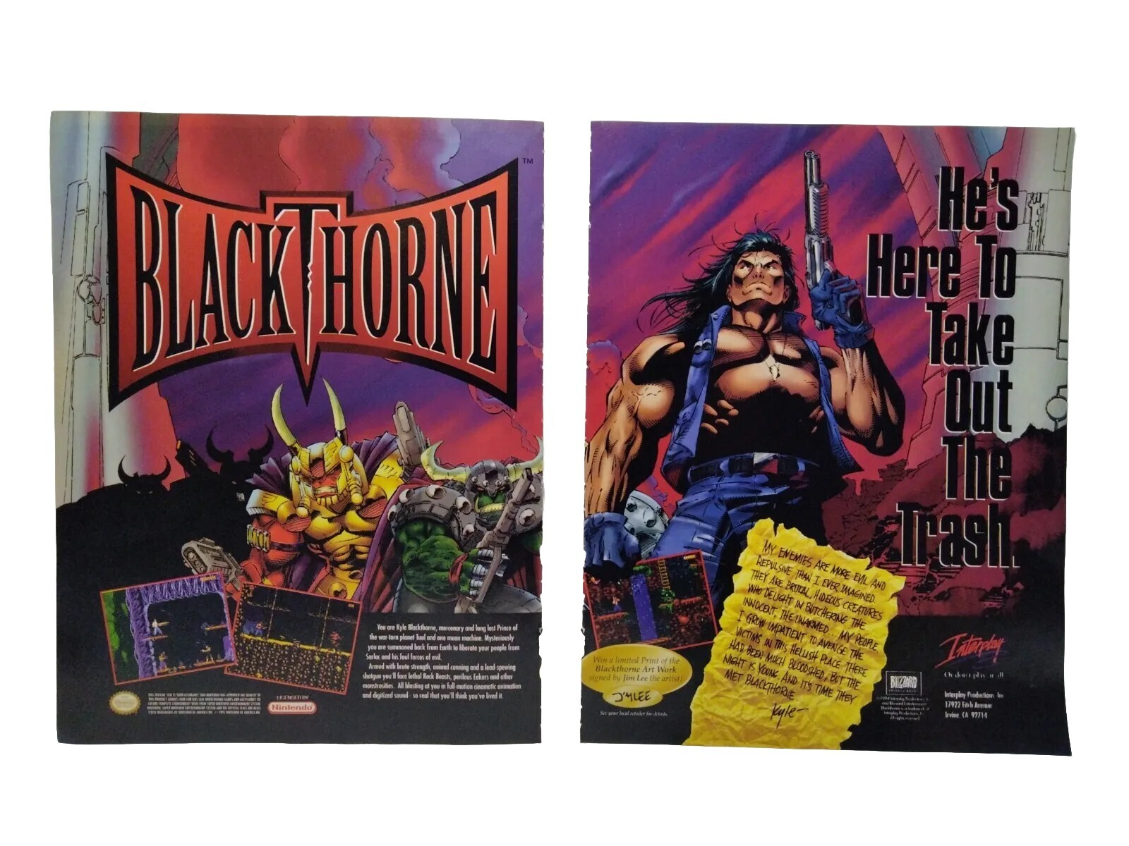Blackthorne 2 Page Print Ad Poster Official Art Magazine 1994 Super NES
