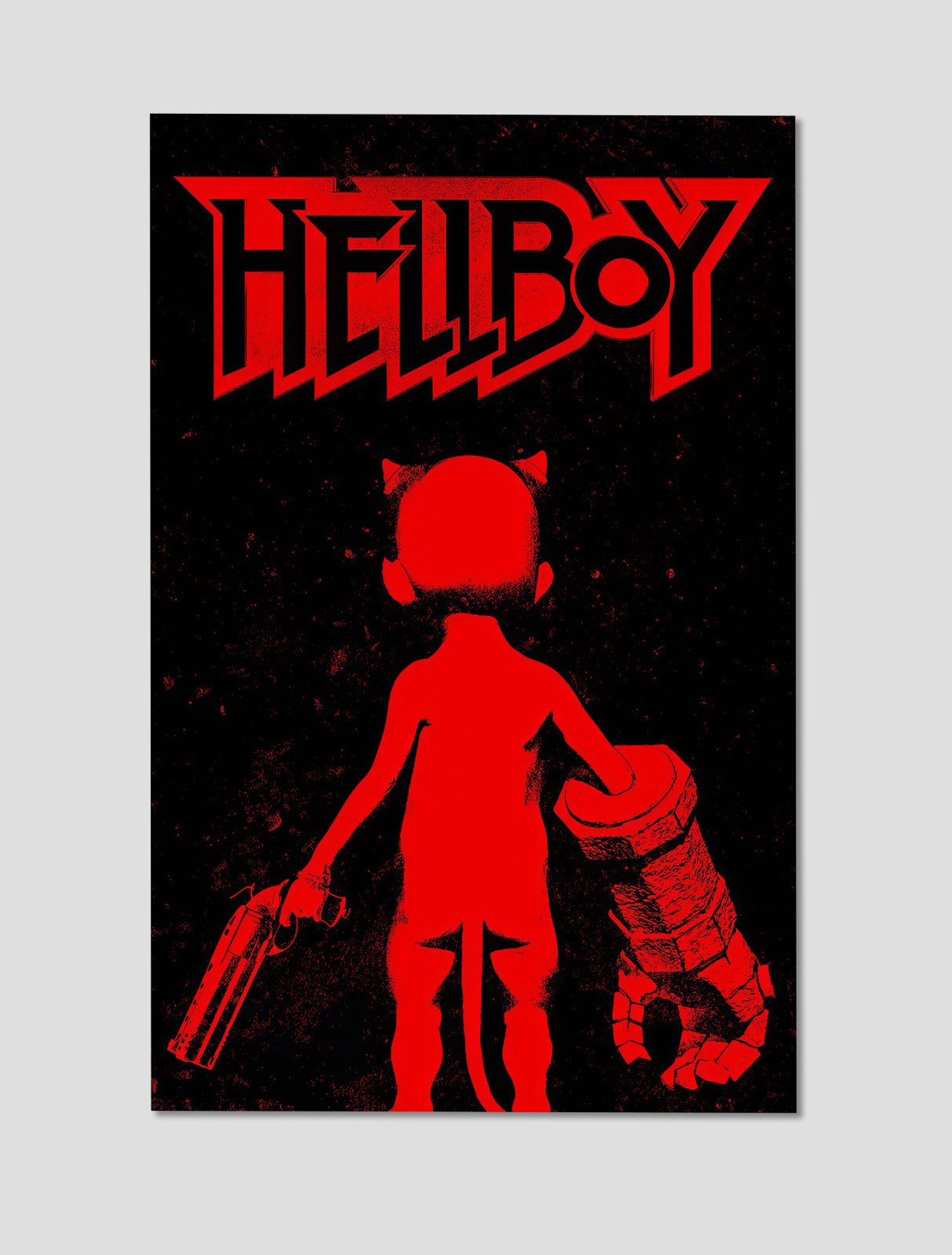 Hellboy 2019 Red Silhouette Movie Poster Giclee Print Poster 11x17 Wall Art