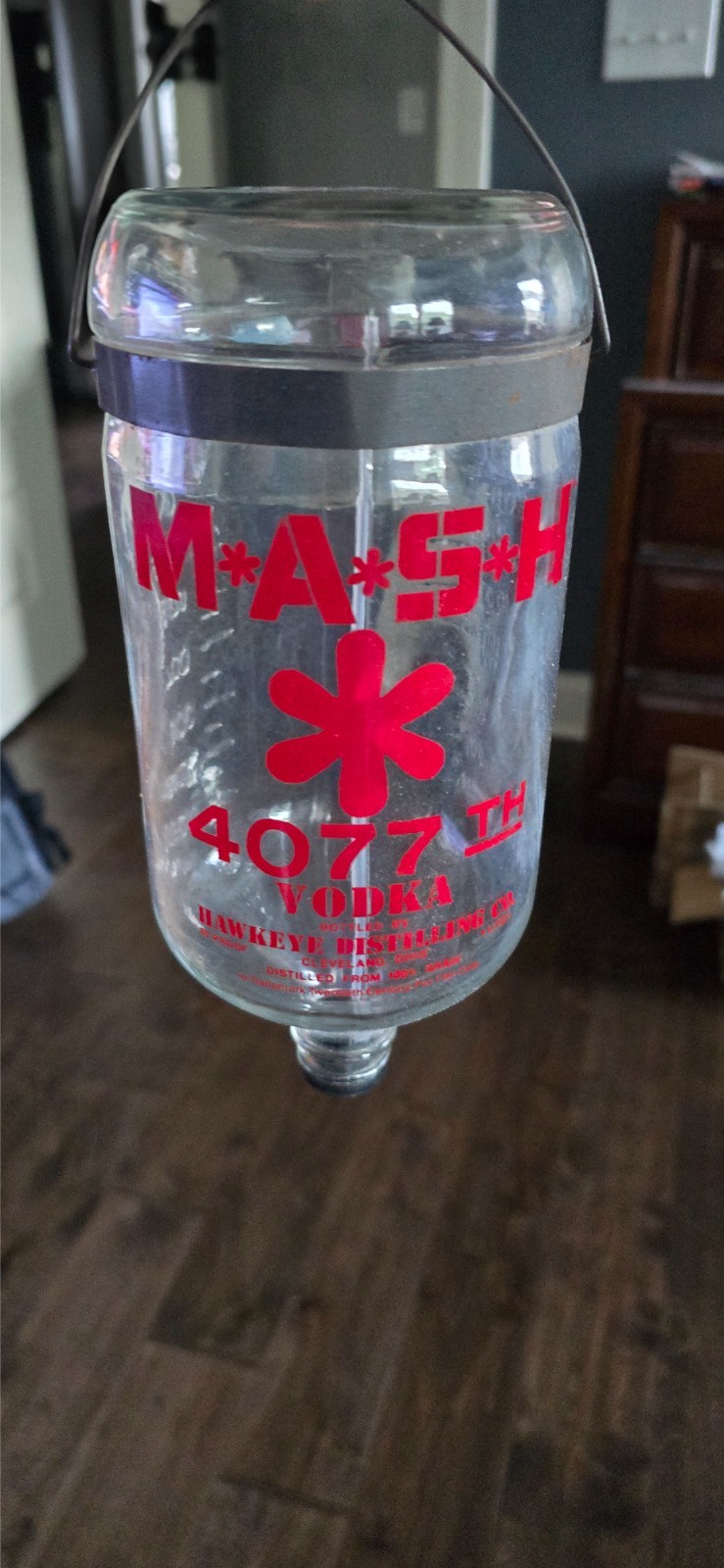 Vintage 1983 MASH 4077th I.V. Drip Vodka Dispenser EMPTY T.V. Memorabilia Bottle