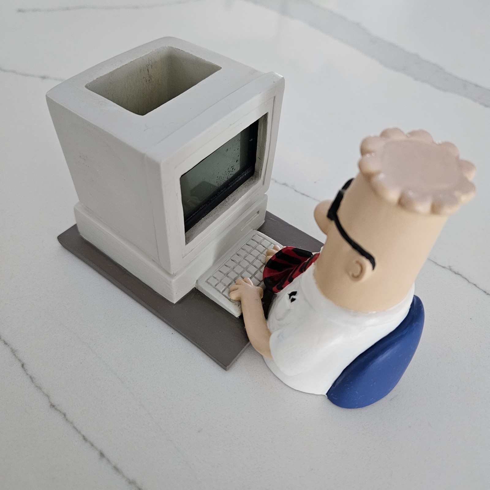 Vintage Dilbert Computer Pen Desk Organizer Collectible With Clock Rare 1990s