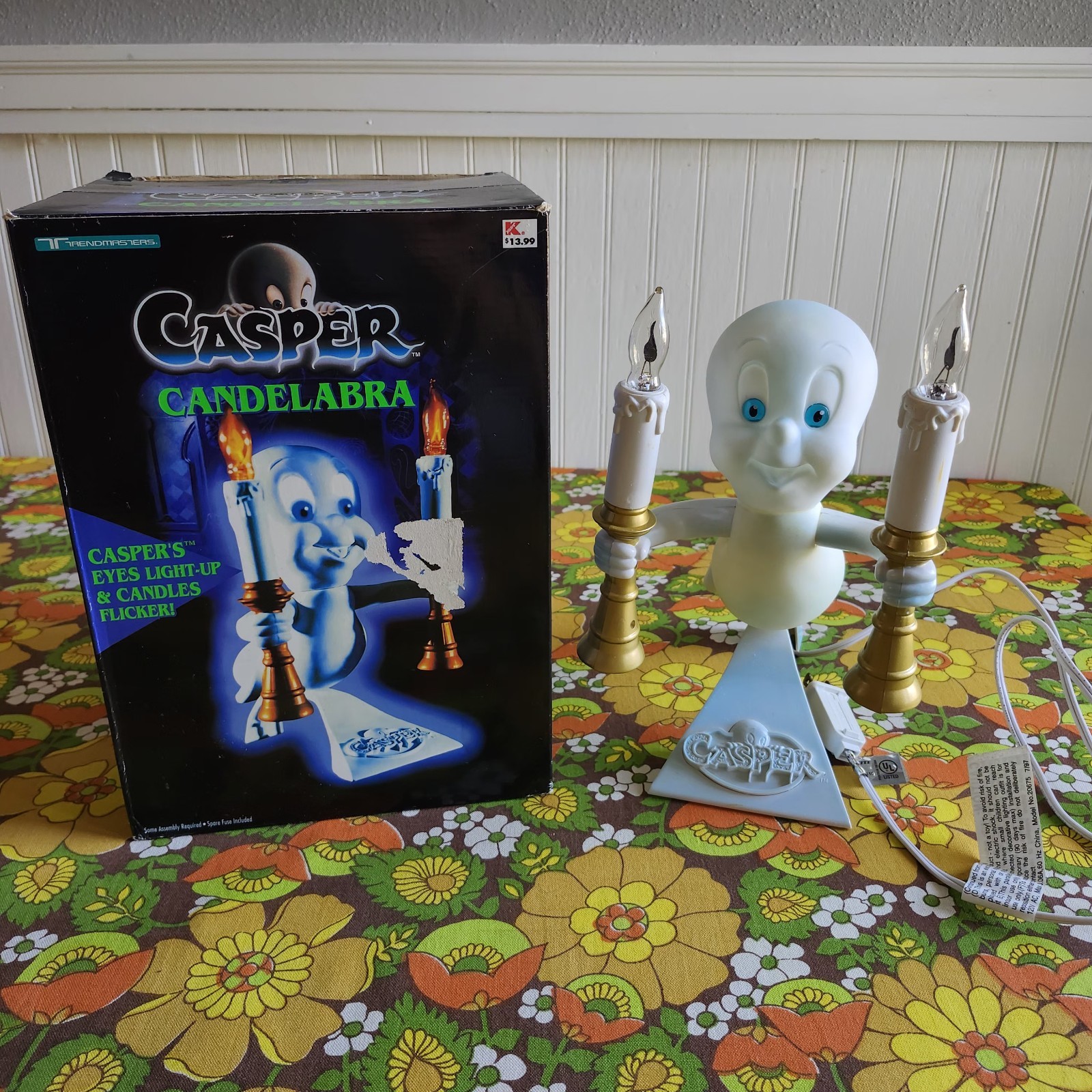 Vintage Casper the Friendly Ghost 1996 Candelabra Blowmold Light Trendmasters