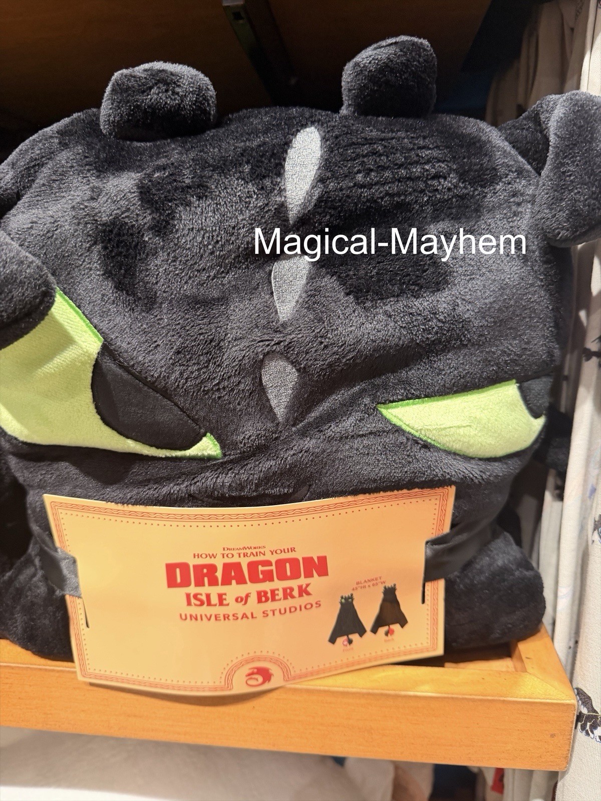 How To Train Your Dragon Universal Studios Toothless Hooded Blanket 45\