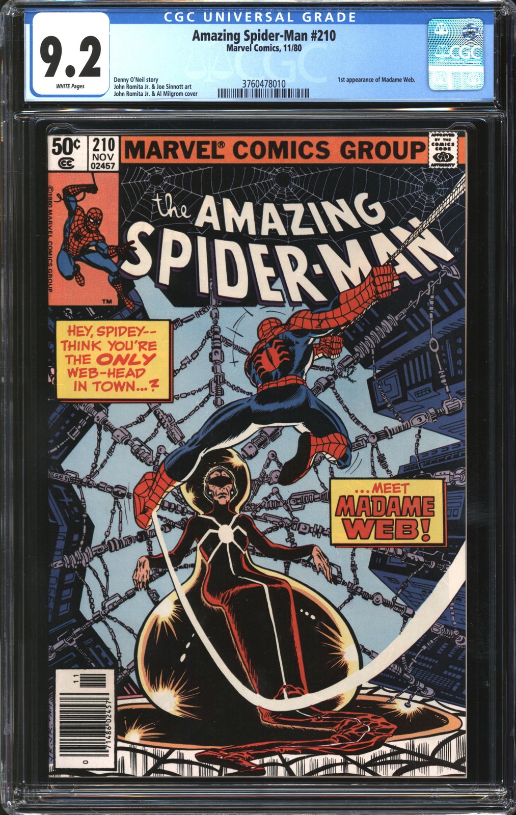 Amazing Spider-Man (1963) #210 Newsstand Edition CGC 9.2 NM-