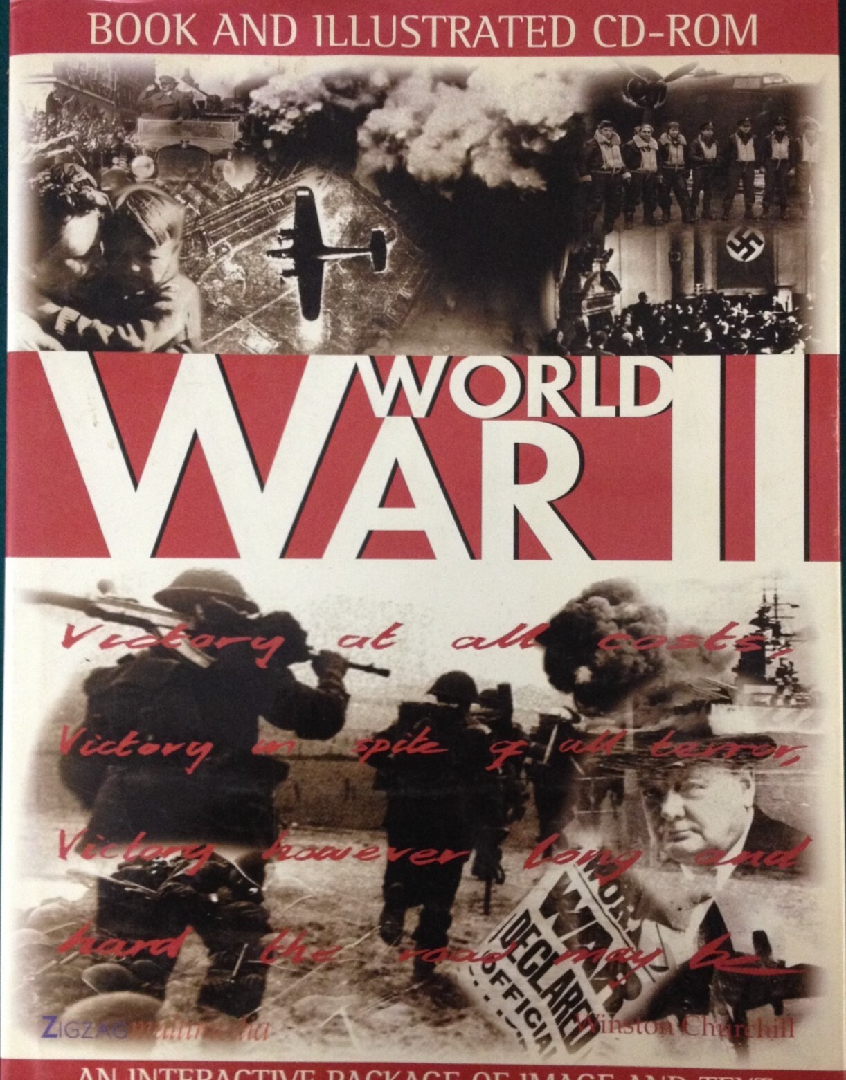 World War Two Large 14 by 10 Book with illistrated CD-Rom