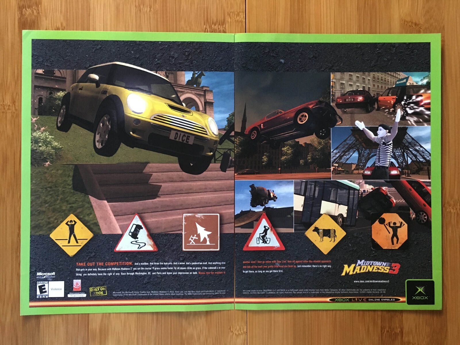 Midtown Madness 3 Xbox 2003 Vintage Print Ad/Poster Official Video Game Advert