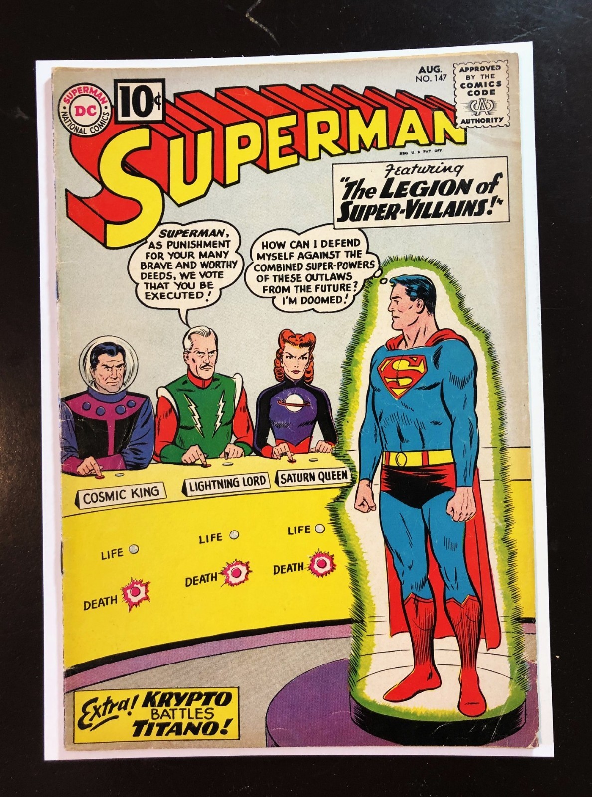 Superman #147. VG 4.0. 7th Legion App. 1st Legion of Super Villains. 1961.