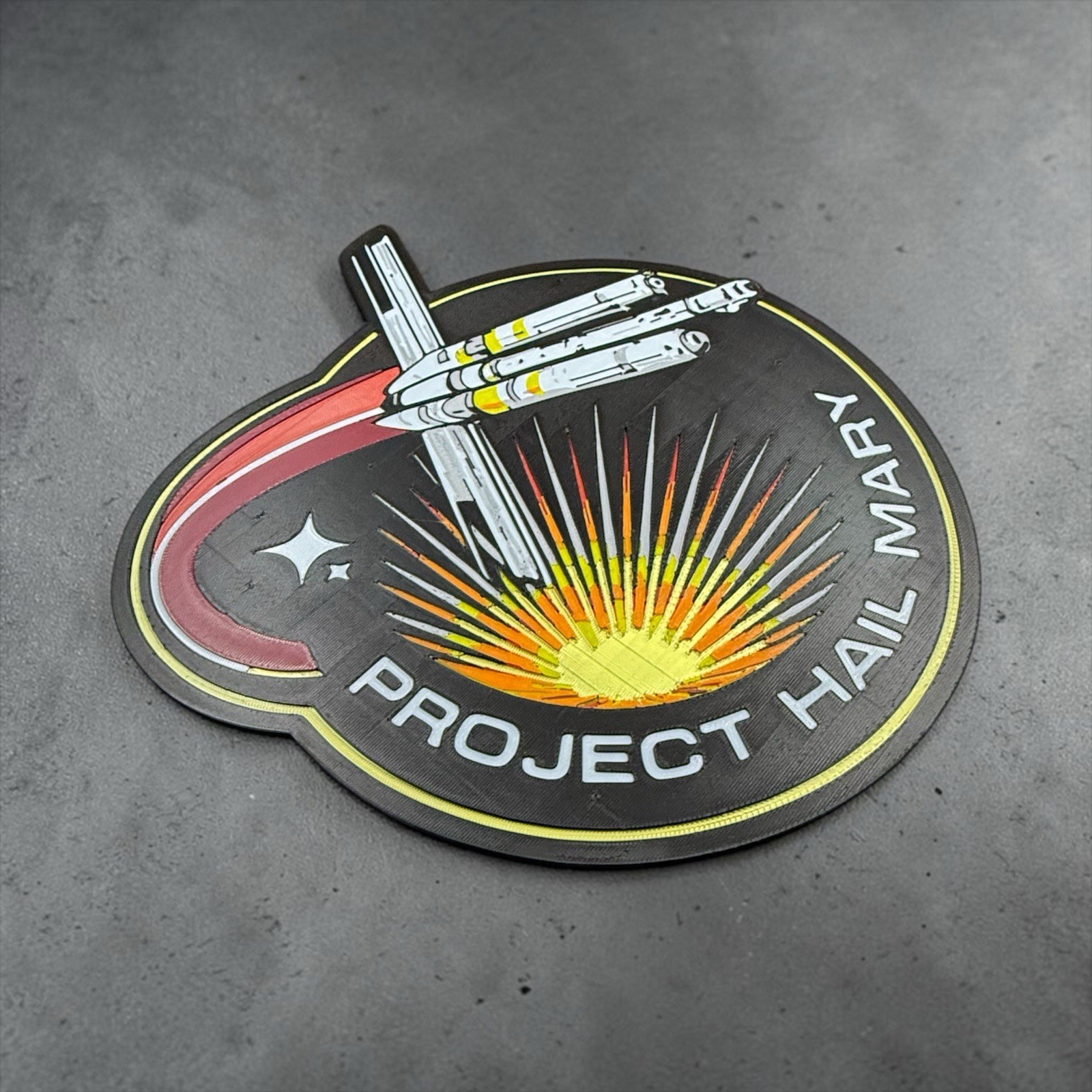 3D Printed Space Mission Sign Wall Decor Astronaut Sci-Fi Handmade Display Plaqu