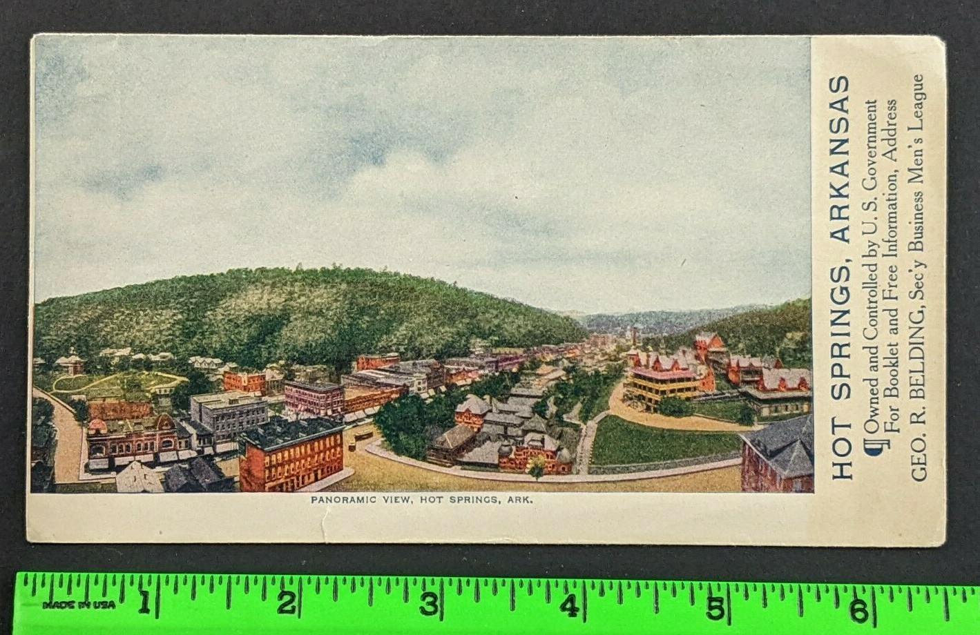 Vintage 1910s Belding Business Mens League Hot Springs Arkansas Graphic Envelope